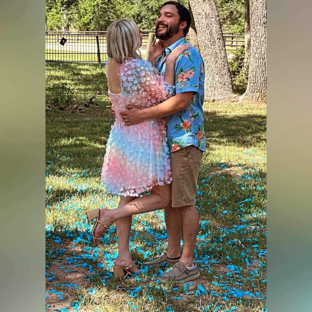 Floral Pink and Blue Dress